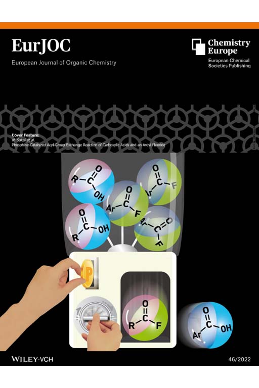 本学教員及び大学院生らの研究が、Wiley-VCH社の『European Journal of Organic Chemistry』誌のCover Featureに選出